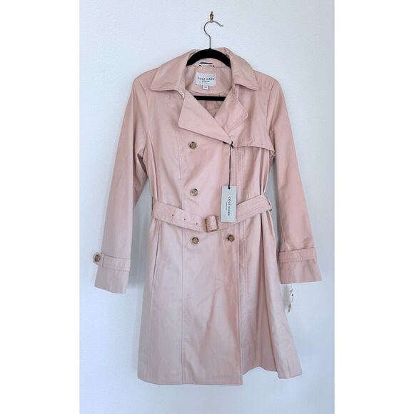 NWT Cole Haan Signature Women's Hooded Double Breasted Trench Coat in Petal M - Picture 5 of 15